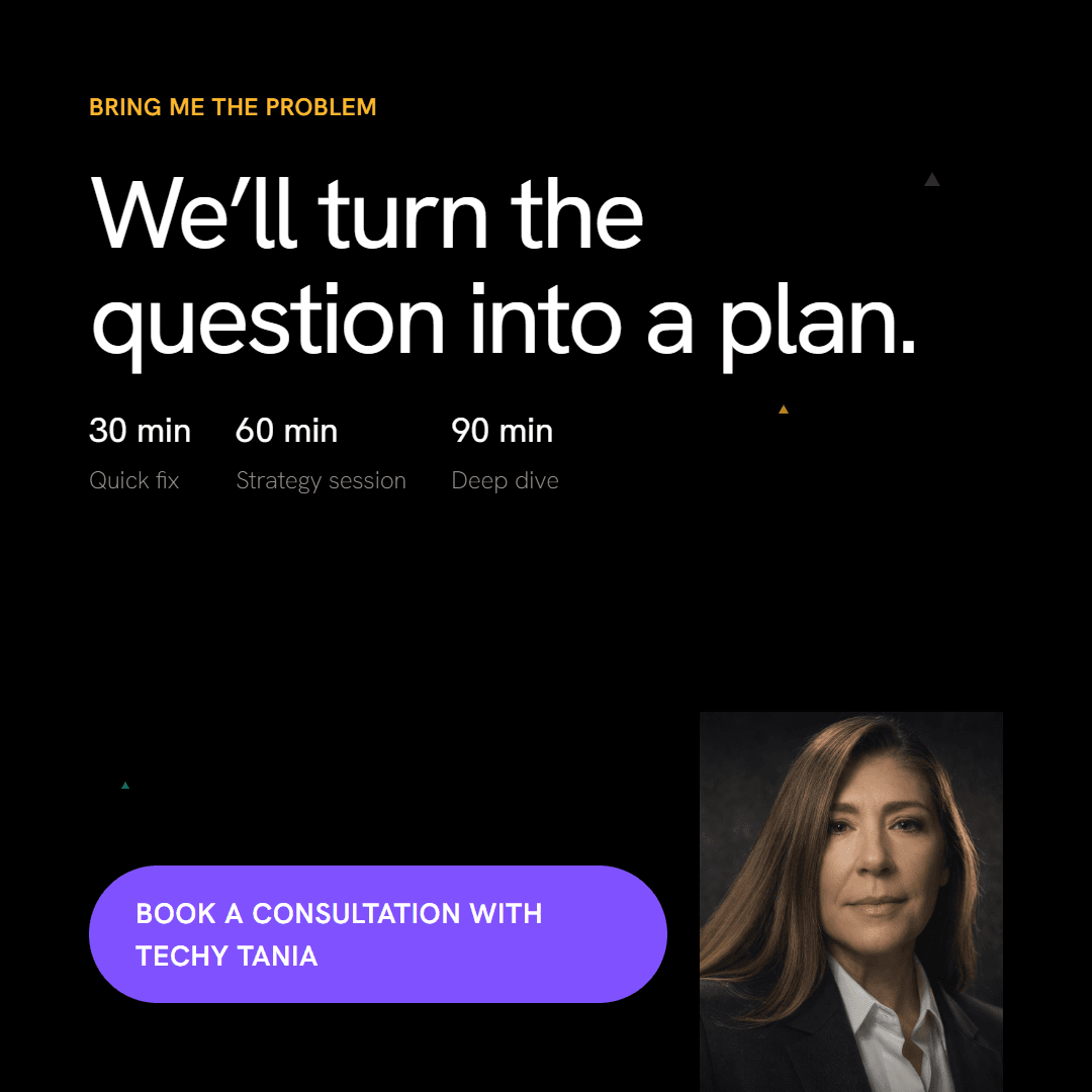 Bring me the problem — We’ll turn the question into a plan.